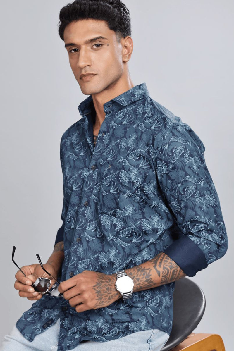 Wild Navy Floral Print -Full-Stain Proof