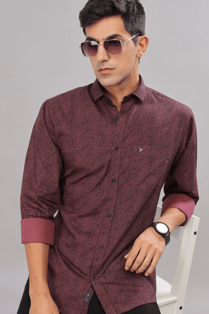 Maroon Mesmeric Print -Full-Stain Proof