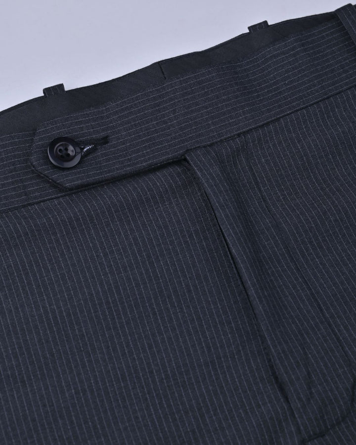 Blackish Grey Mini Stripes - Wrinkle free Formal Pant
