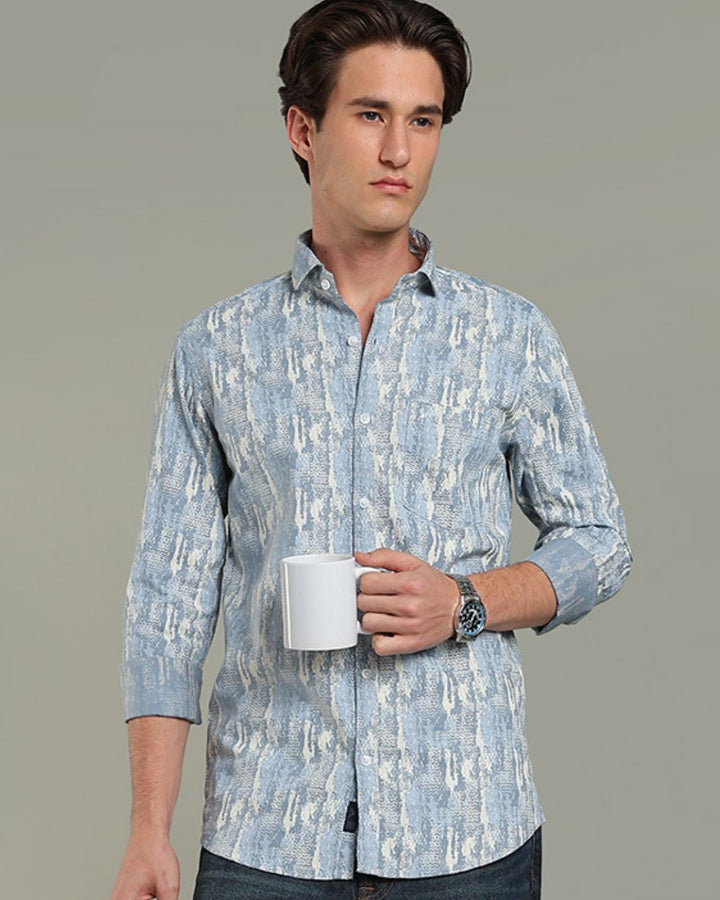 Sky Blue Print -Full-Stain Proof