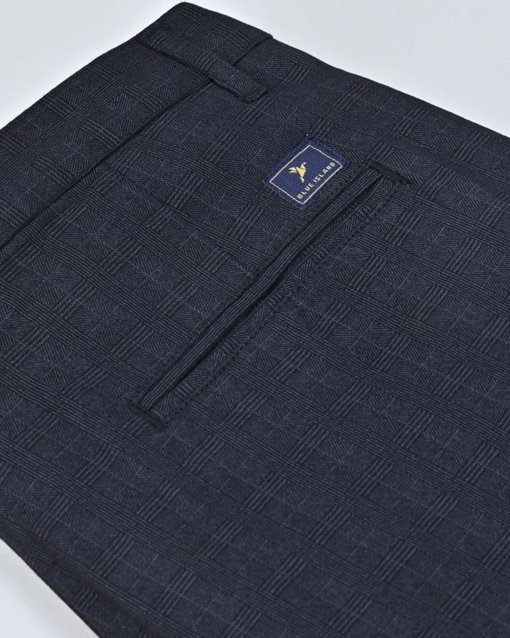 Black Tile Printed - 2 way stretch - COTTON PANT