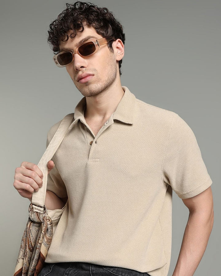 Desert Cream Pop Textured - Polo Tshirt