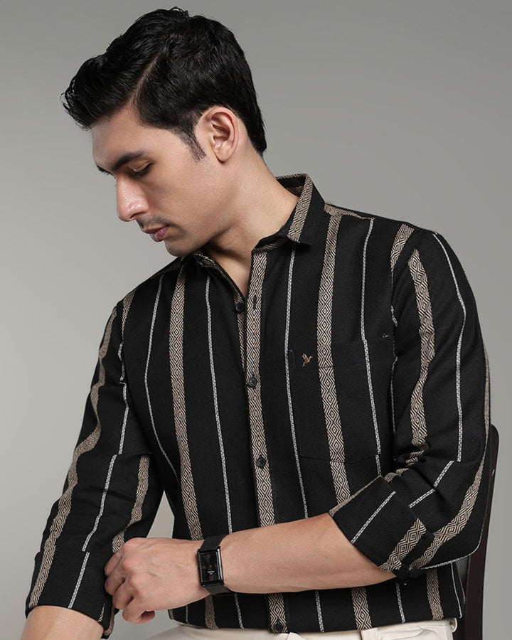 Black Monochrome Stripes  -Full-Stain Proof