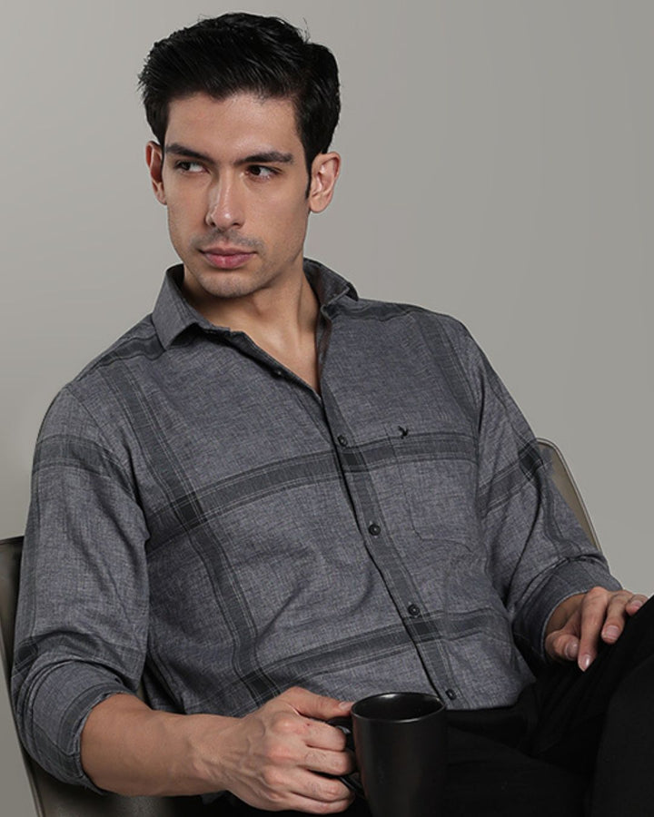 Metal Grey Large Checks -Full-Stain Proof