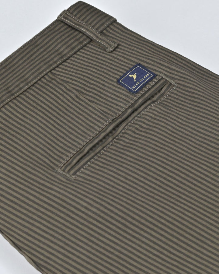 Olive Disco Stripes - 2 way stretch - COTTON PANT