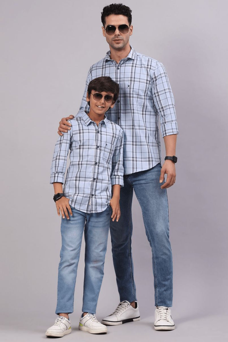 FATHER & SON - Sky Blue Checks