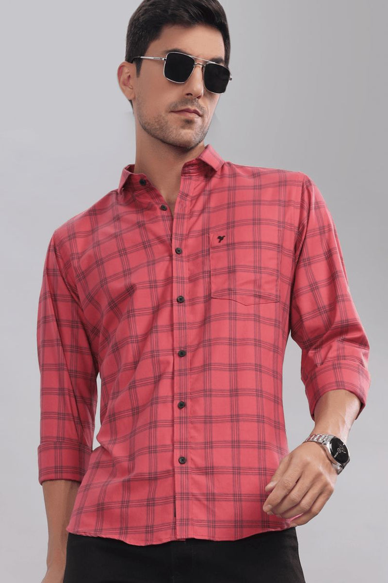 Dark Pink & Navy Checks - Full-Stain Proof