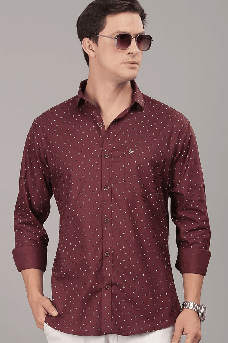 Maroon Polka Print -Full-Stain Proof