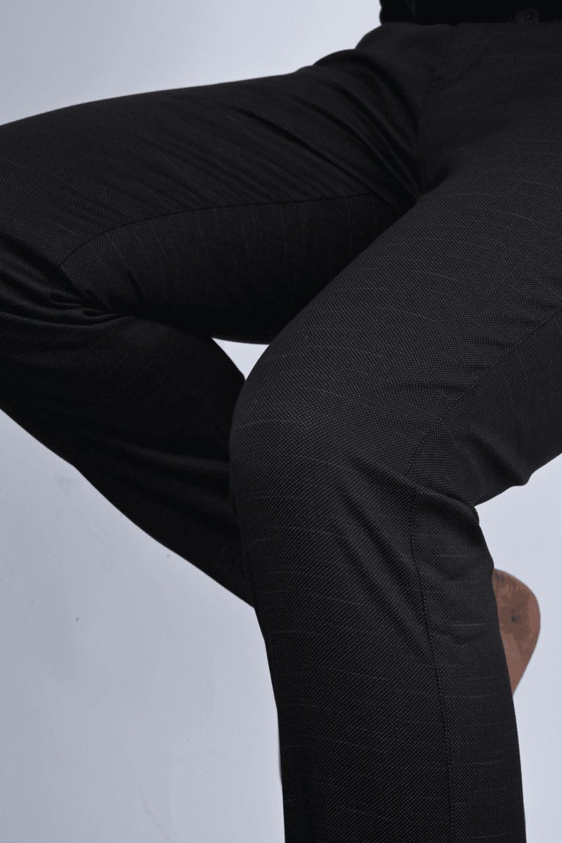 Black Steel Printed - 2 way stretch - COTTON PANT