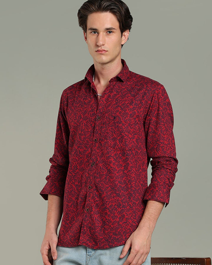 Reddish Leaf Print -Full-Stain Proof