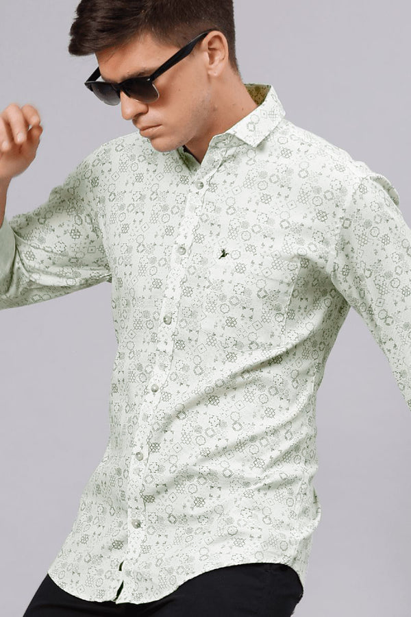Ivory Green Print -Full-Stain Proof