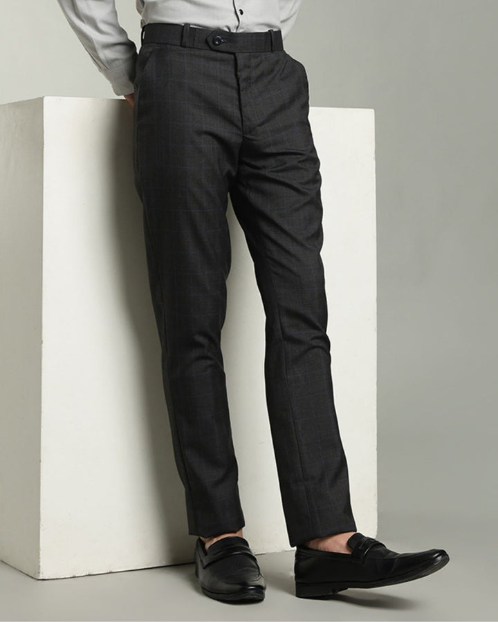 Black & Blue Line Checks - Wrinkle free Formal Pant