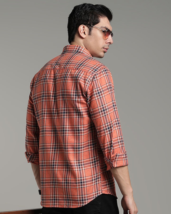 Fawn Orange Checks -Full-Stain Proof
