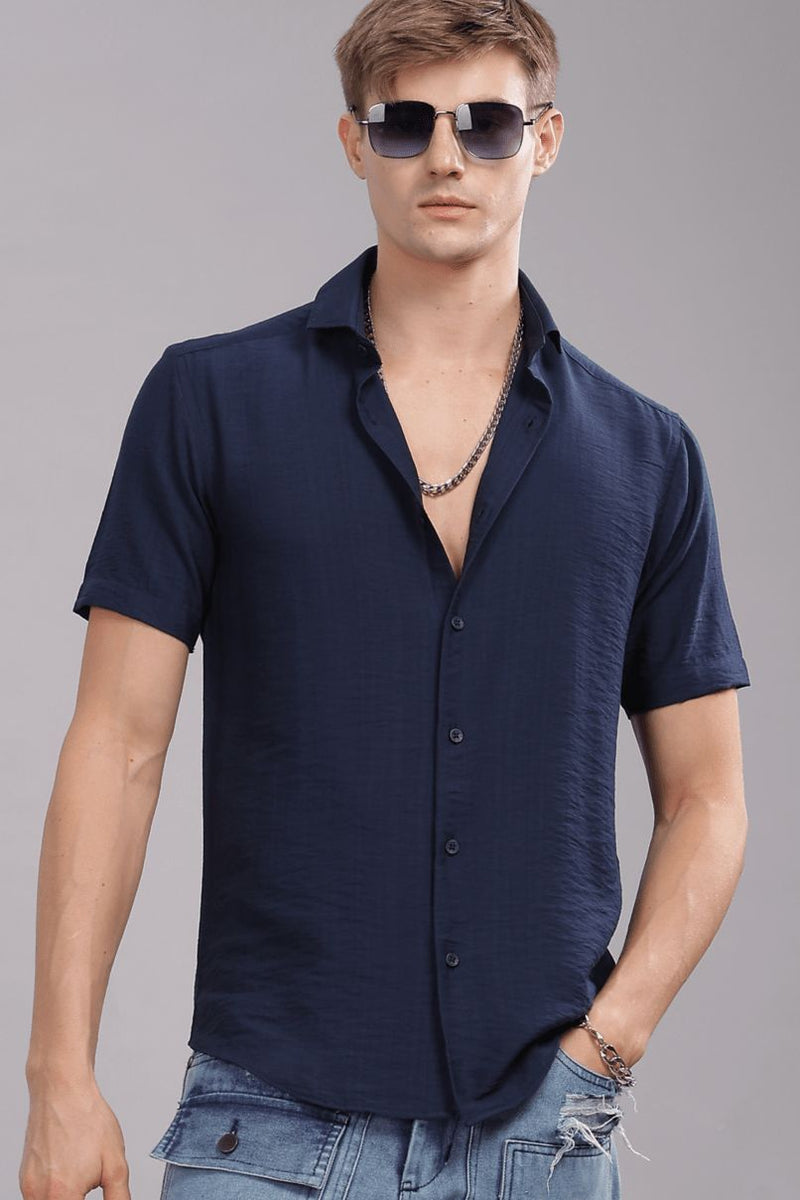 Navy Blue - Half Sleeve - Airlite Shirt