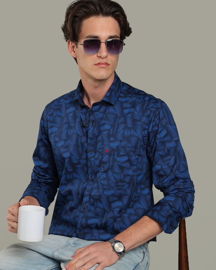Royal Blue Mix Dot Print - Full-Stain Proof