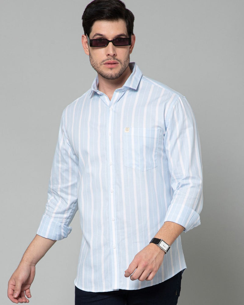 Blue & White Bold Stripes - Full-Stain Proof