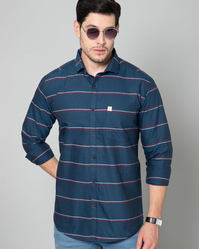 Navy Horizontal Stripes - Full-Stain Proof