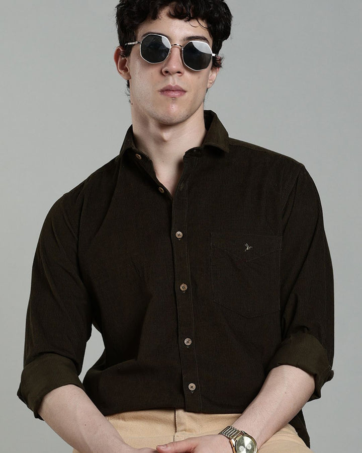 Olive Green - Full-Corduroy Shirt