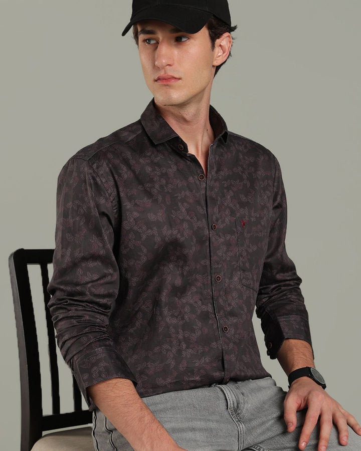 Purple Leaf Print -Full-Stain Proof