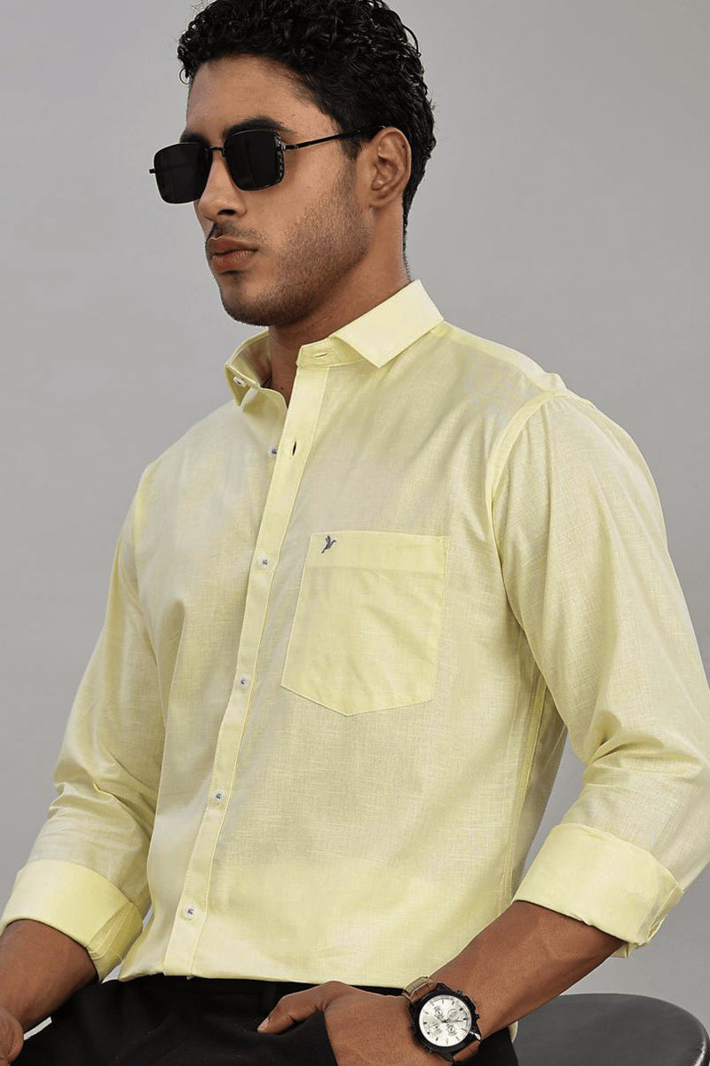 Lemon Yellow Cotton Linen - Full-Stain Proof