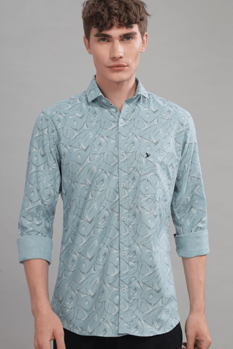 Bluish Grey Artistic Print -Full-Stain Proof