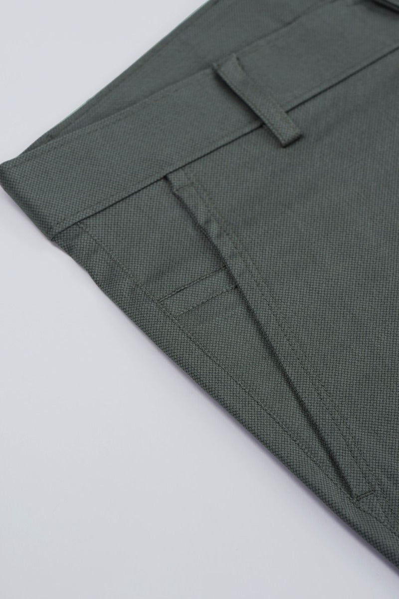 Military Green Printed - 2 way stretch - COTTON PANT