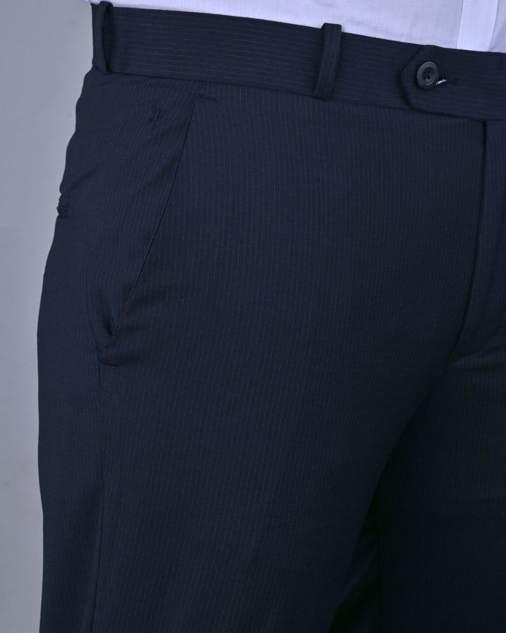 Navy Mini Stripes - Wrinkle free Formal Pant