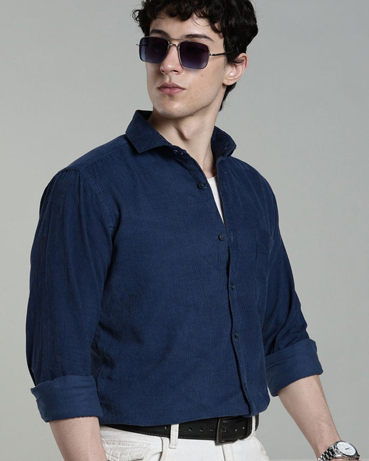 Royal Blue  -Full-Corduroy Shirt