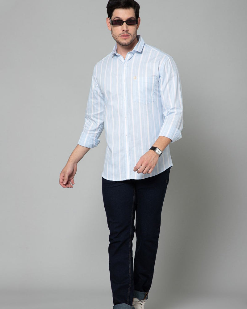 Blue & White Bold Stripes - Full-Stain Proof