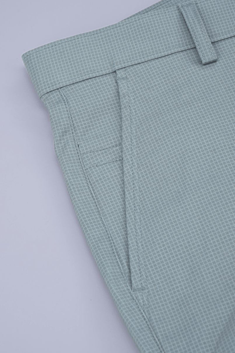 Lite Olive Checked - 2 way stretch - COTTON PANT