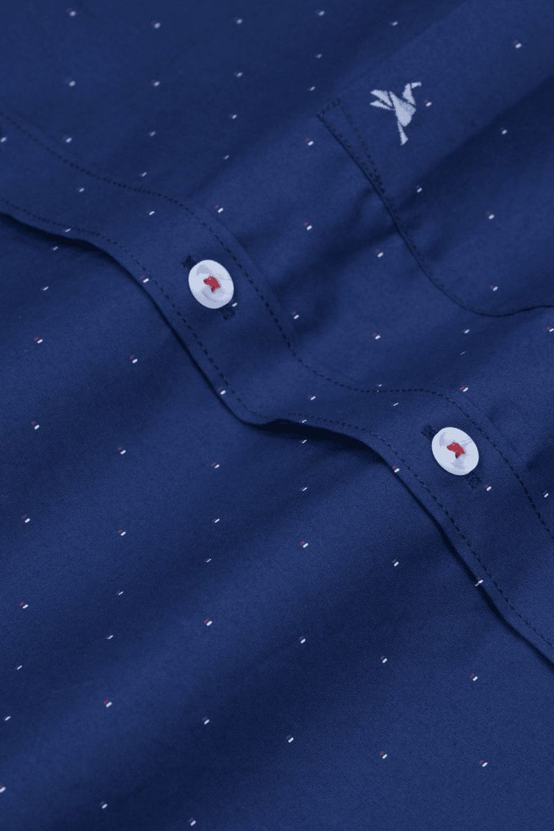 Navy Double dot Print -Full-Stain Proof