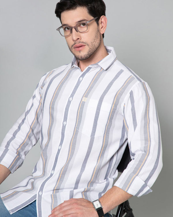 White Navy Stripes - Full-Stain Proof