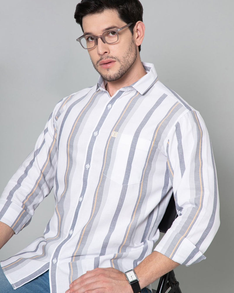 White Navy Stripes - Full-Stain Proof