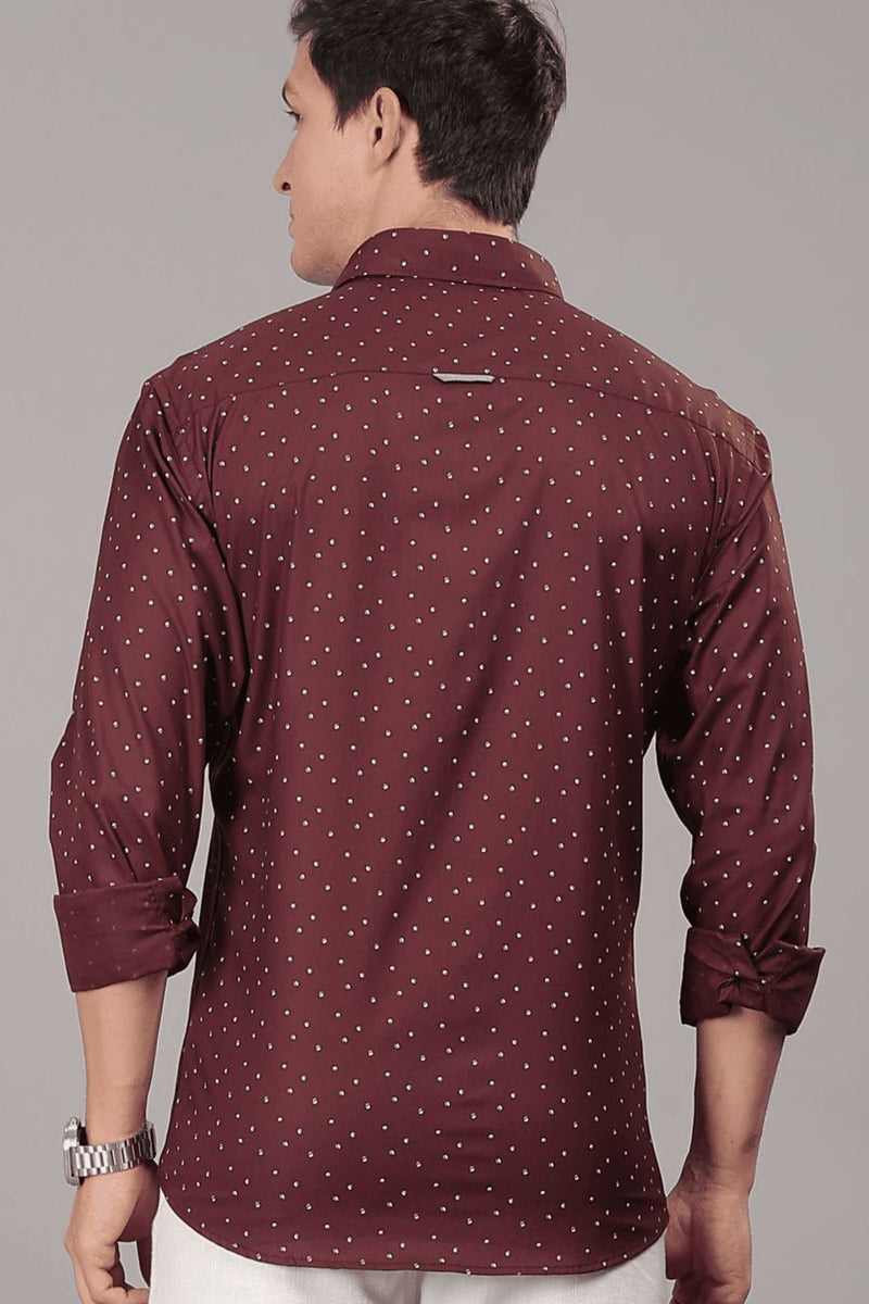 Maroon Polka Print -Full-Stain Proof