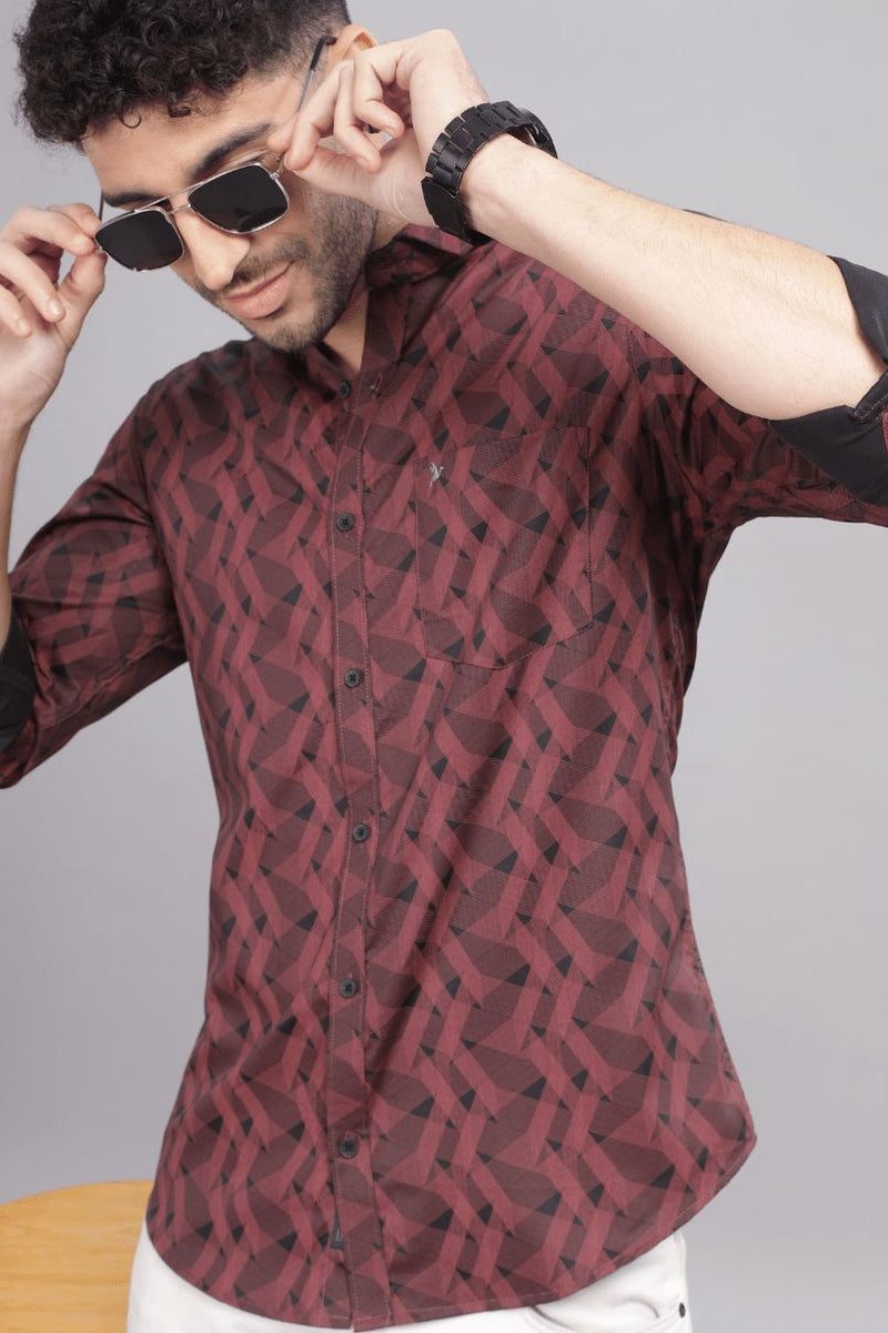 Red Zigzag Print -Full-Stain Proof