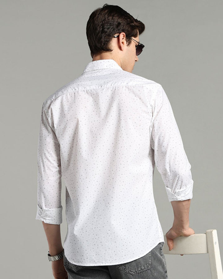 White & Grey Print -Full-Stain Proof