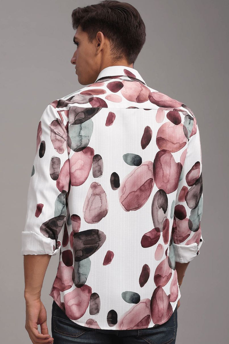 Wine Bubble Printed Shirt - Full - Wrinkle Free