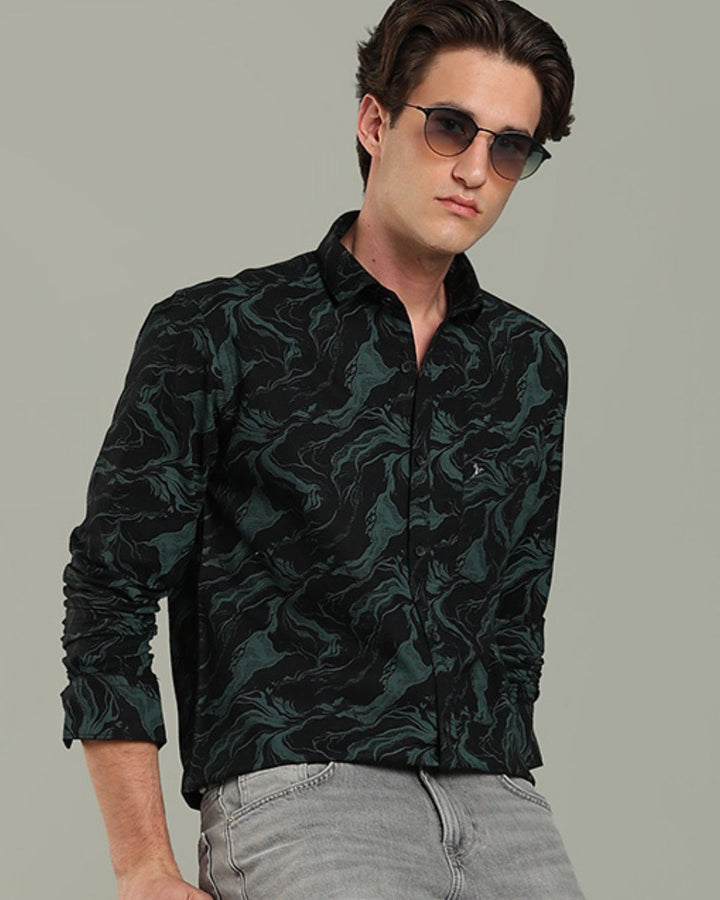 Black Mesh Print -Full-Stain Proof