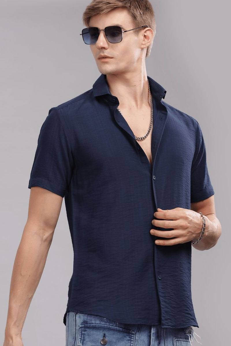 Navy Blue - Half Sleeve - Airlite Shirt