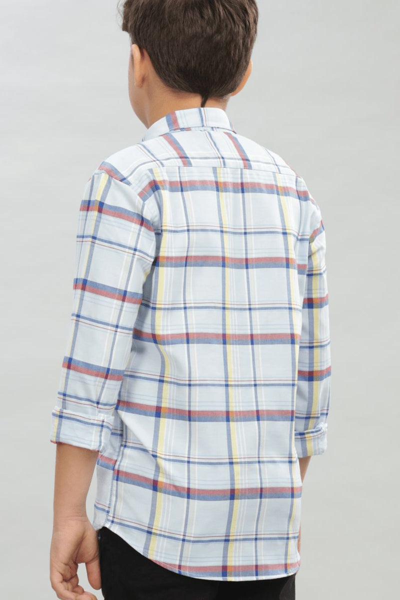 KIDS - Candy Blue Checks-Stain Proof Shirt