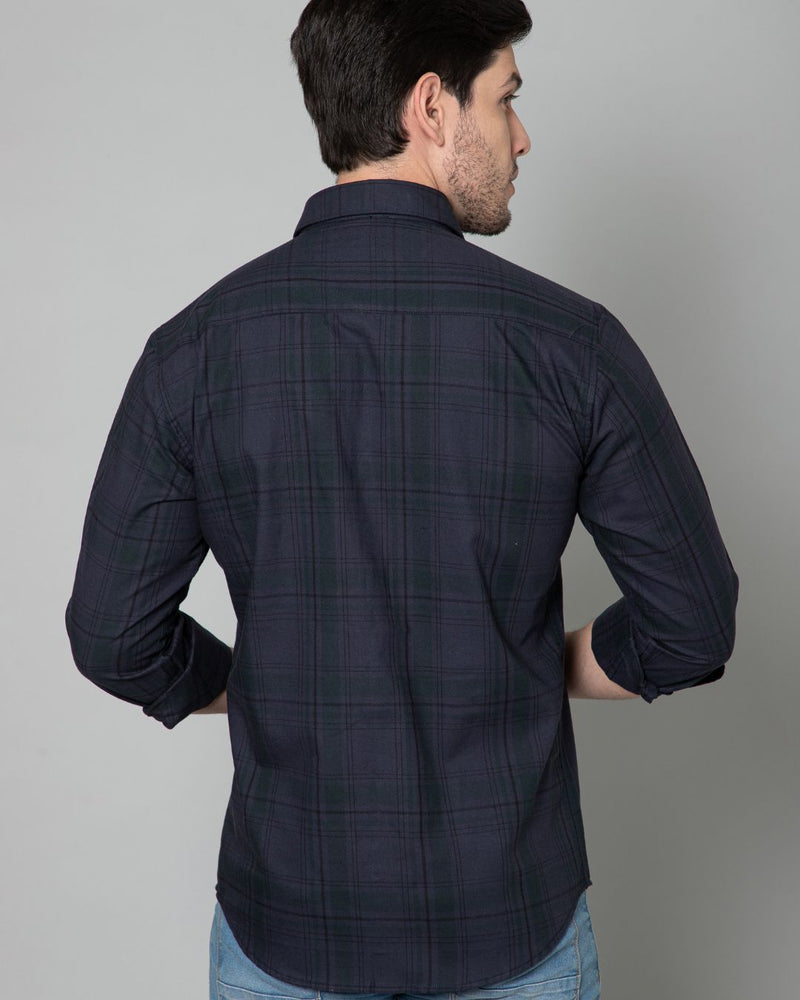Dark Navy Checks - Full-Stain Proof