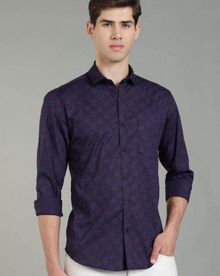 Dark Purple Wavy Print -Full-Stain Proof