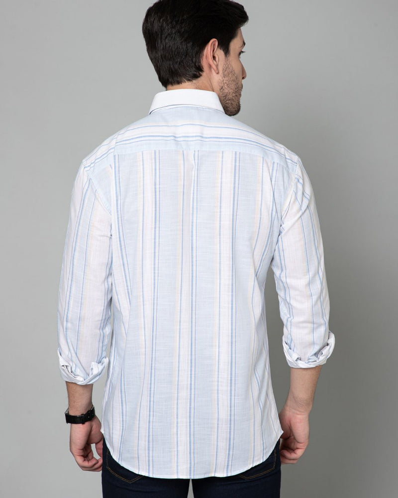 Ice Blue Multi Stripes - Full-Stain Proof