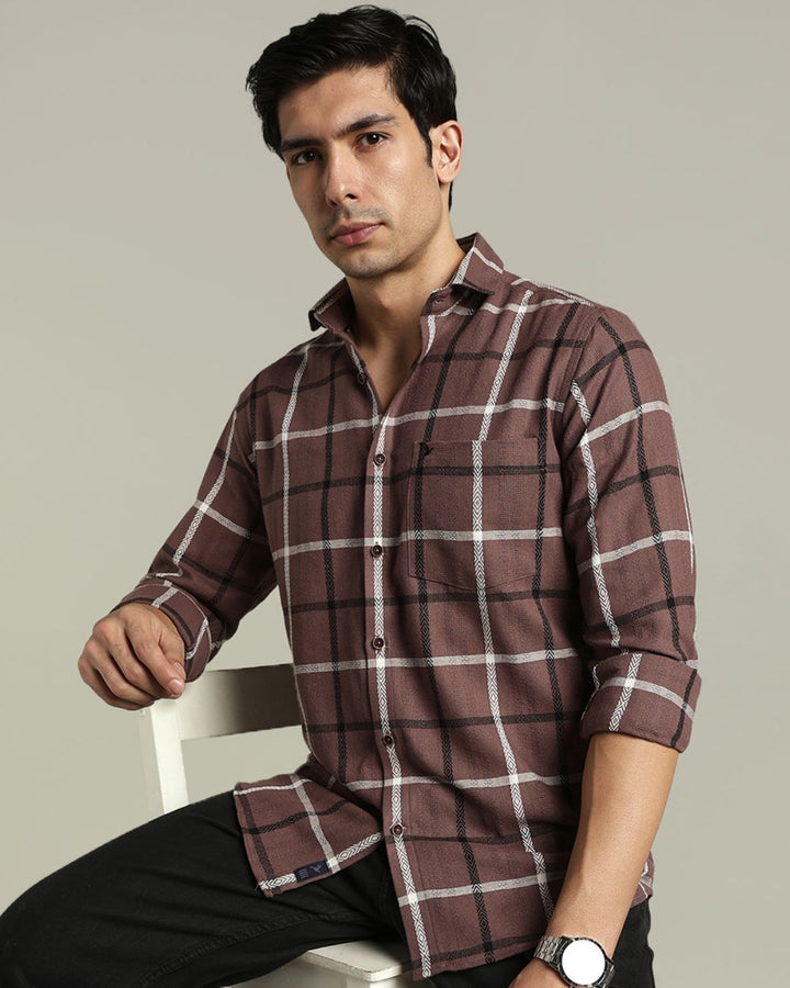 Walnut Brown Monochrome Checks -Full-Stain Proof