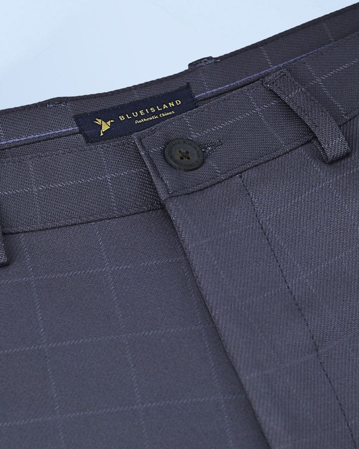 Grey Box Checks - 2 way stretch - COTTON PANT