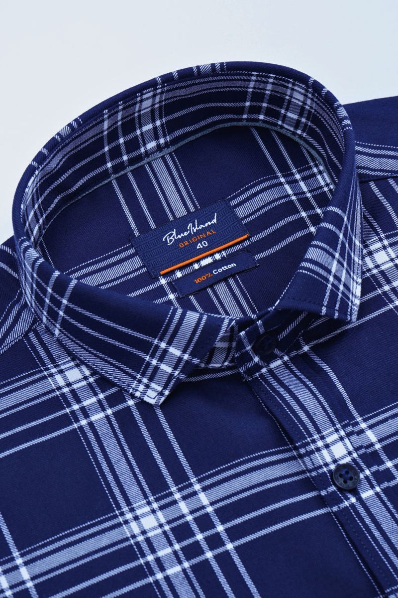 Navy & White Checks - Full-Stain Proof