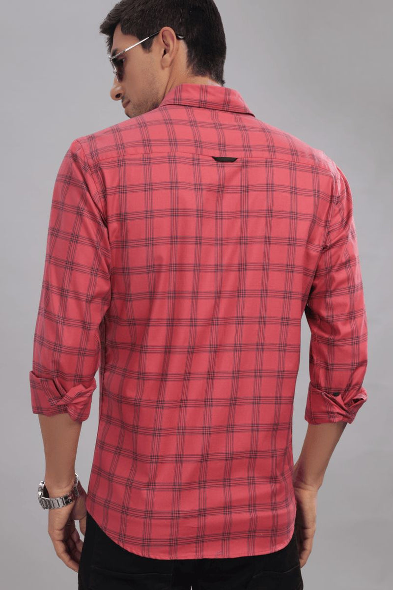 Dark Pink & Navy Checks - Full-Stain Proof