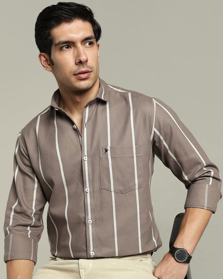 Mauve Grey Stripes  -Full-Stain Proof