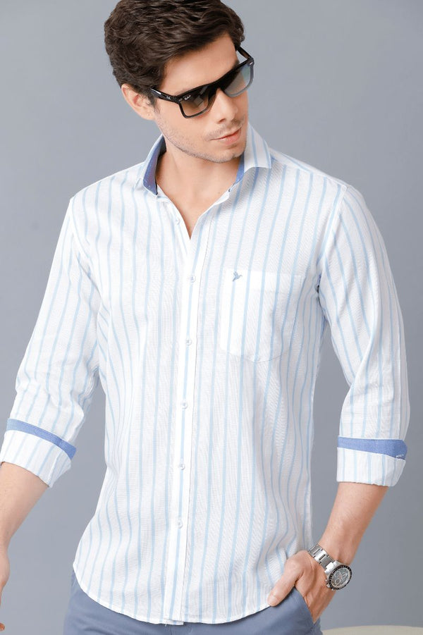 Sky Blue and White Stripes - Full-Stain Proof