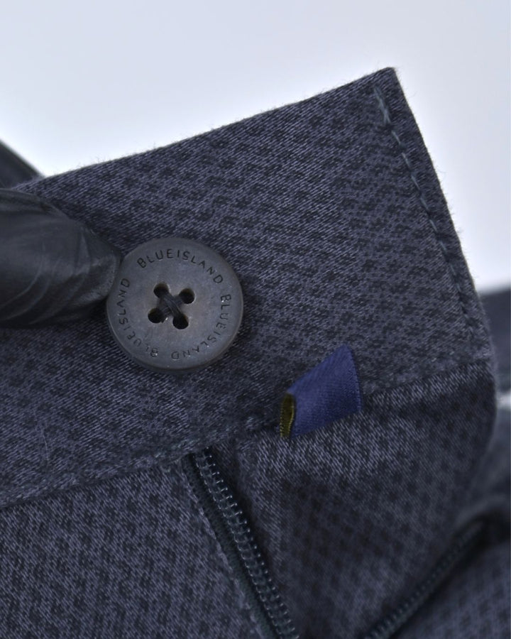 Navy Diamond Printed - 2 way stretch - COTTON PANT